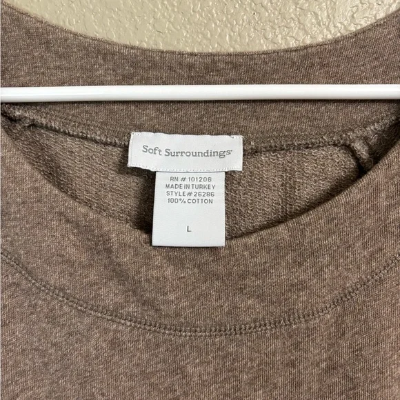 Soft Surroundings Taupe Long Sleeve Sweater Dress - Picture 2 of 6